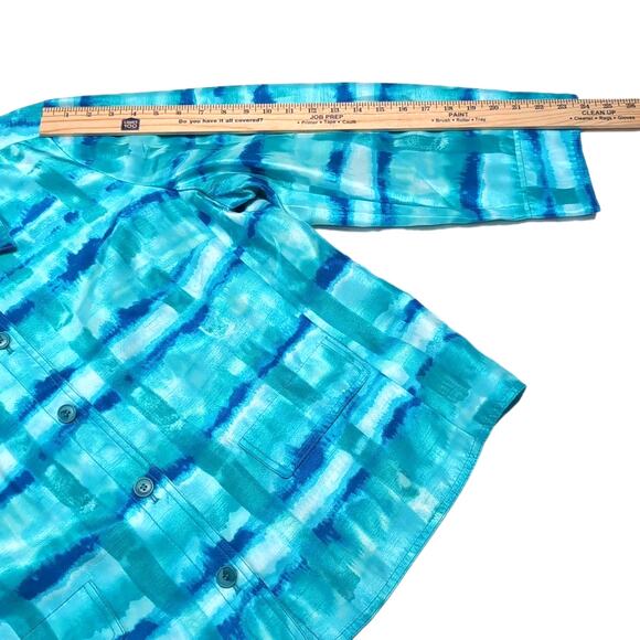 Susan Graver Lined Jacket Women's Plus Size 1X Blue Watercolor Pockets - Picture 10 of 13